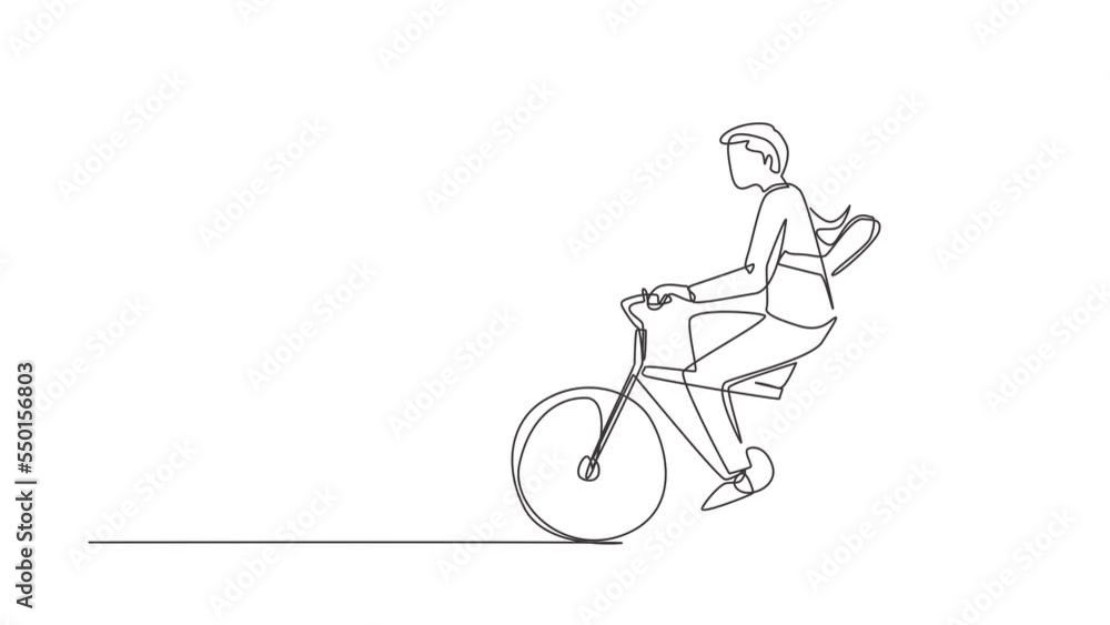 Animated self drawing of continuous line draw romantic Arabian couple riding bicycle together. Happy romantic family concept. Intimacy celebrates wedding anniversary. Full length single line animation Animated self drawing of continuous line draw romantic Arabian couple riding bicycle together. Happy romantic family concept. Intimacy celebrates wedding anniversary. Full length single line animation