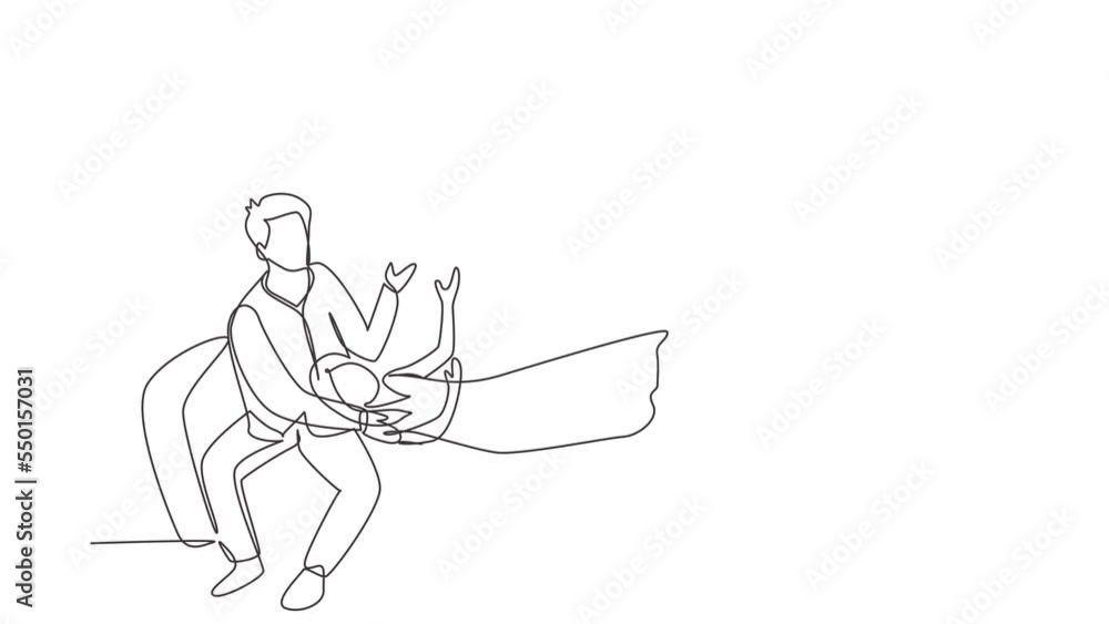 Animated self drawing of continuous line draw couple sitting together on couch is taking relaxing break. Man and woman lying on sofa and reading book in lounge room. Full length single line animation Animated self drawing of continuous line draw couple sitting together on couch is taking relaxing break. Man and woman lying on sofa and reading book in lounge room. Full length single line animation