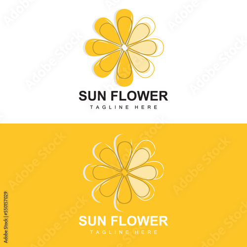 Sunflower Logo Design, Ornamental Plant Garden Plant Icon Vector, Company Product Brand