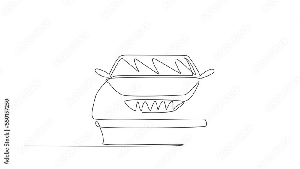 Animated self drawing of continuous line draw elegant sedan car. Beautiful sports car men favorite. Cars with reliable speed for drive. Rider transportation concept. Full length single line animation Animated self drawing of continuous line draw elegant sedan car. Beautiful sports car men favorite. Cars with reliable speed for drive. Rider transportation concept. Full length single line animation