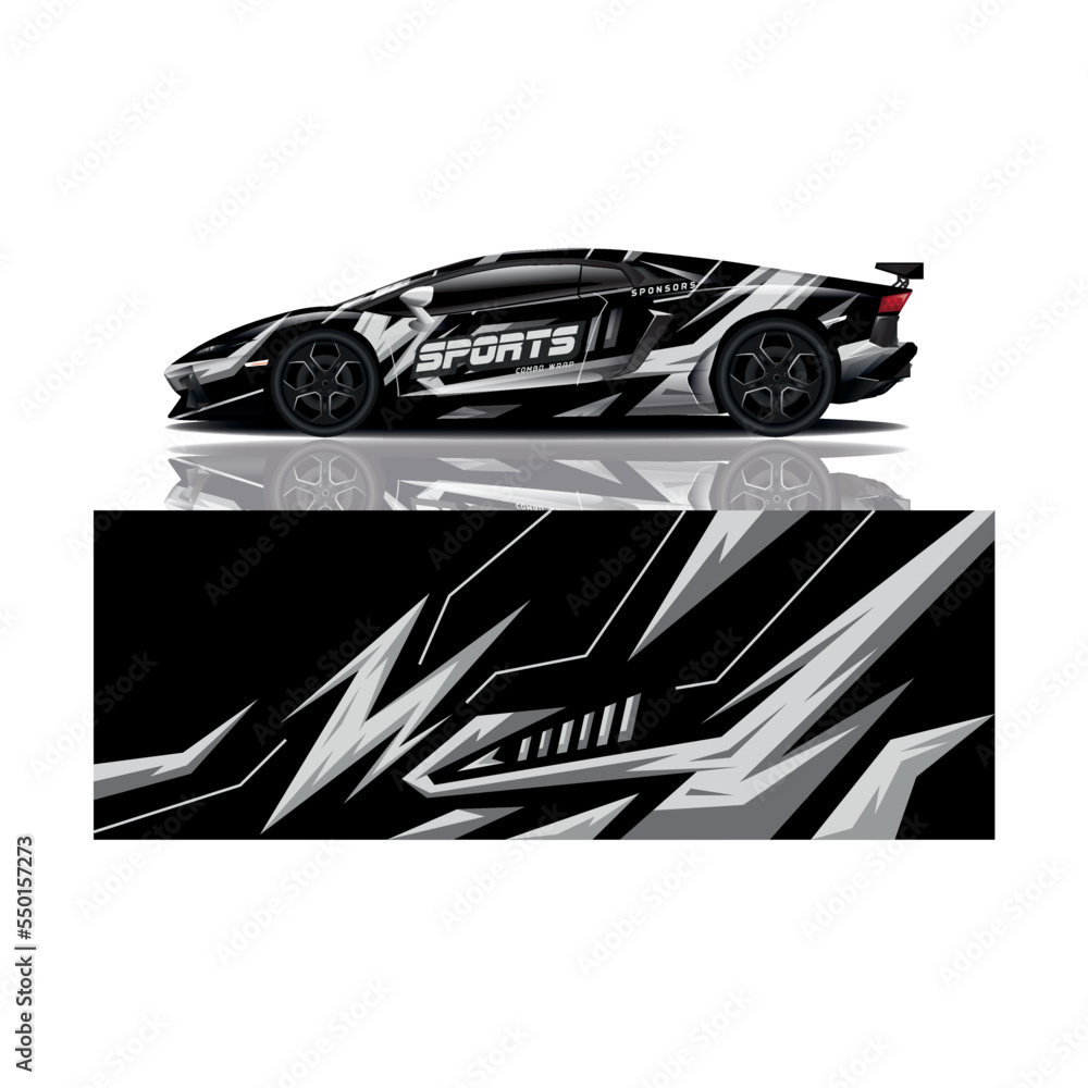 Fototapeta premium Car decal wrap design vector 