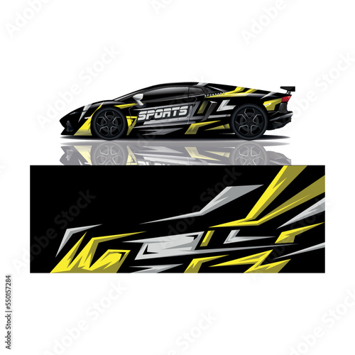 Car decal wrap design vector 