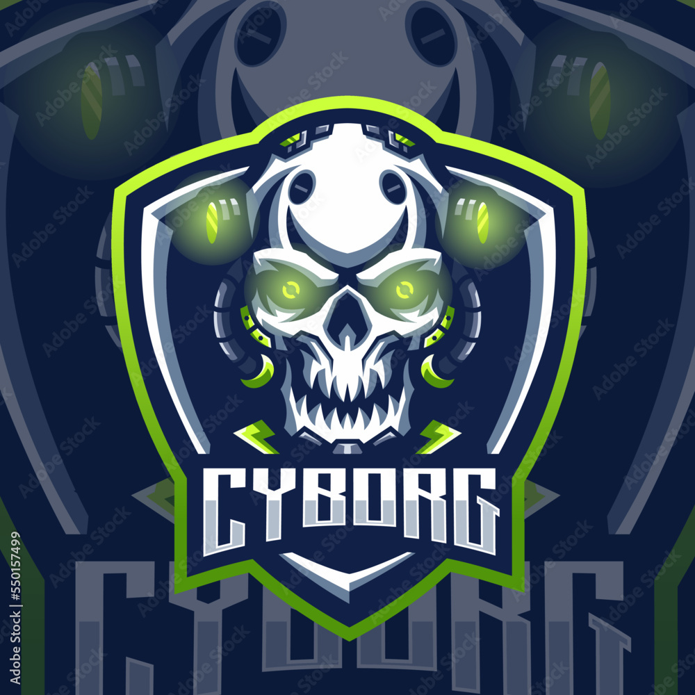 Esports logo skull cyborg for your elite team