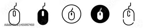 Conjunto de iconos de ratón de la computadora. Tecnología, herramienta. Concepto de cursor de la computadora. Dispositivo tecnológico de diferentes estilos. Ilustración vectorial