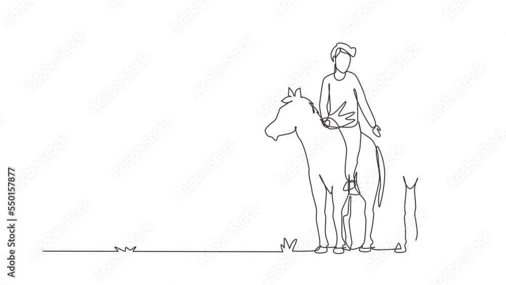 Animated self drawing of continuous line draw couple riding horses hand in hand at sunset. Happy man making proposal marriage to woman. Engagement and love relation. Full length single line animation Animated self drawing of continuous line draw couple riding horses hand in hand at sunset. Happy man making proposal marriage to woman. Engagement and love relation. Full length single line animation