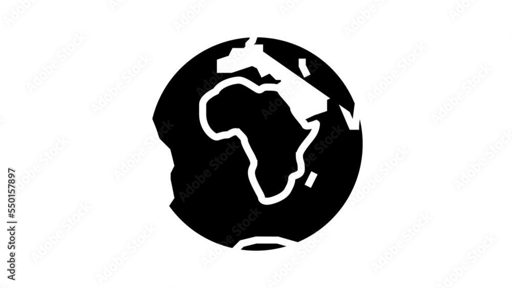 africa continent glyph icon animation africa continent glyph icon animation