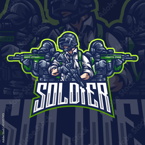 Esports logo soldier for your elite team