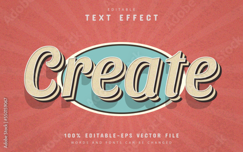 Create 3d retro vintage style text effect