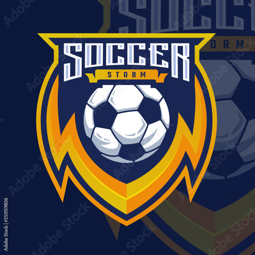 Soccer Logo, football lightning logo sport for your professional team