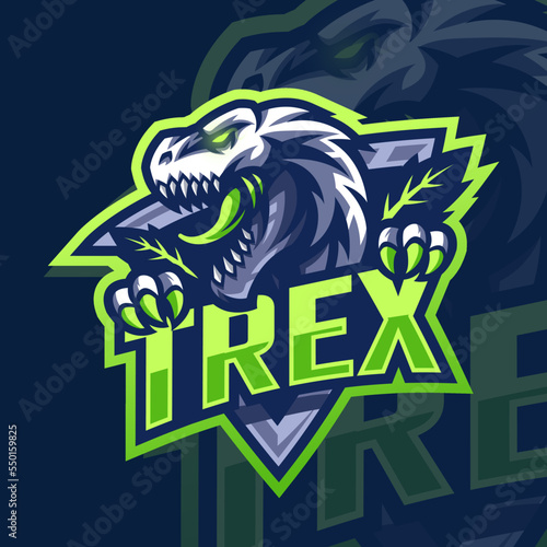 Esports logo dinosaurs t rex for your elite team