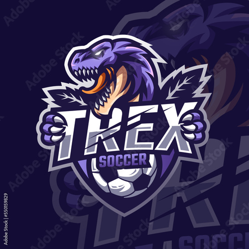 Esports logo dinosaurs t rex for your elite team