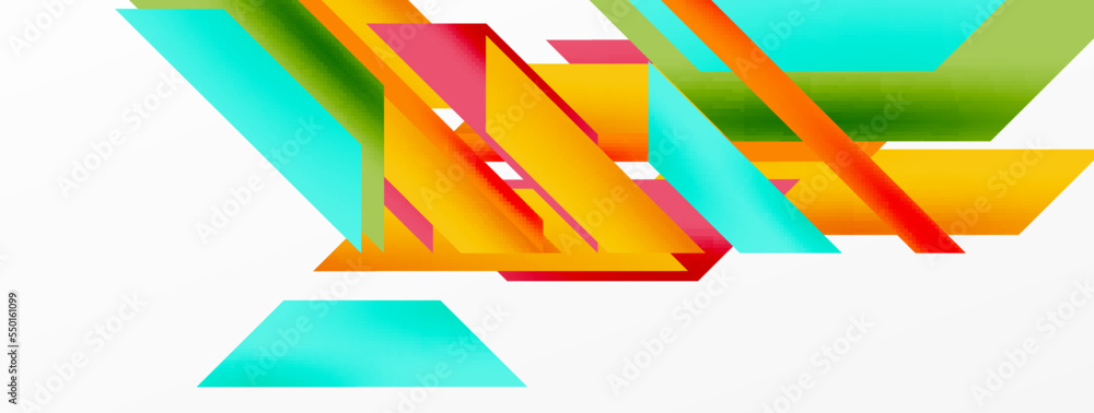 Minimal geometric abstract background. Dynamic 3d lines composition. Trendy techno business template for wallpaper, banner, background or landing Minimal geometric abstract background. Dynamic 3d lines composition. Trendy techno business template for wallpaper, banner, background or landing