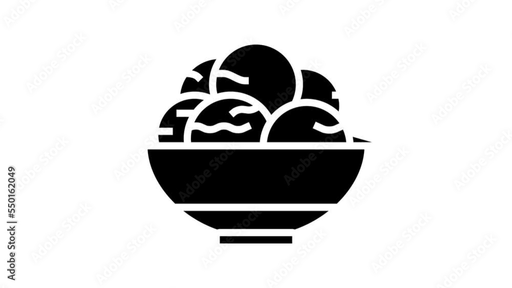 bowl ice cream line icon animation bowl ice cream line icon animation