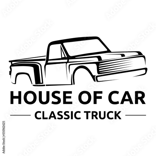 House of cars classic truck logo vector.