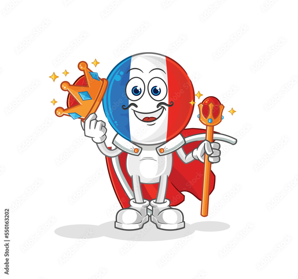 Obraz premium france king vector. cartoon character