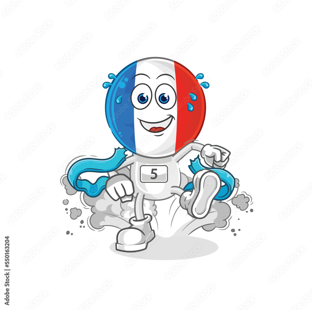 france runner character. cartoon mascot vector france runner character. cartoon mascot vector