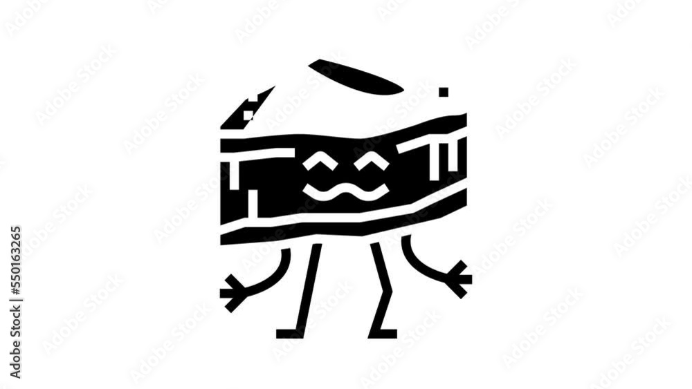 cheesecake dessert character glyph icon animation cheesecake dessert character glyph icon animation