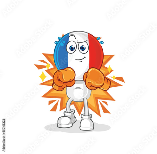 france boxer character. cartoon mascot vector