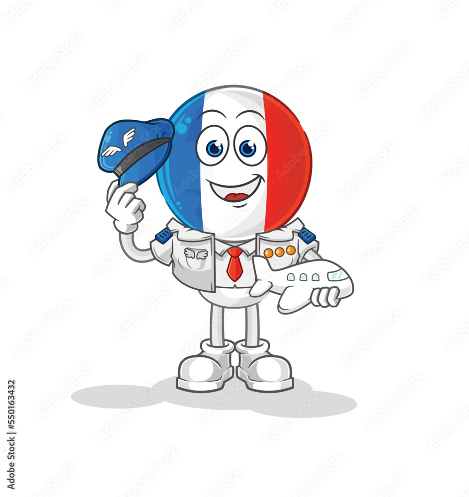 france pilot mascot. cartoon vector france pilot mascot. cartoon vector
