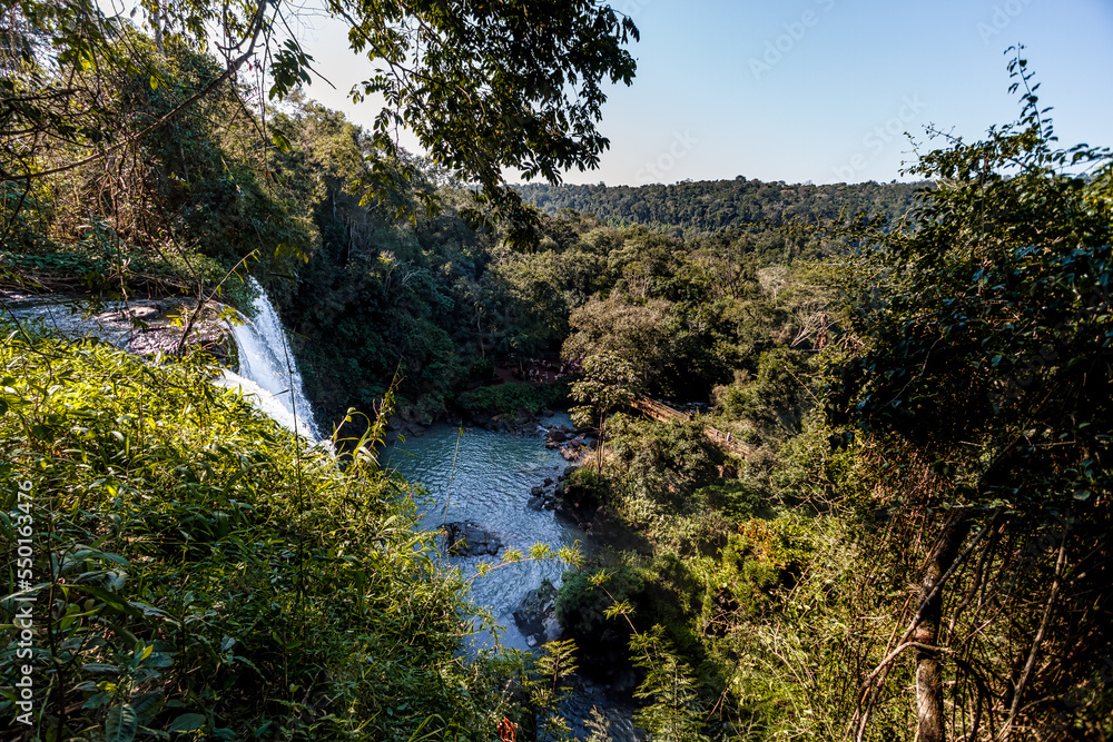 Waterfall and riverbed in Iguazu Falls