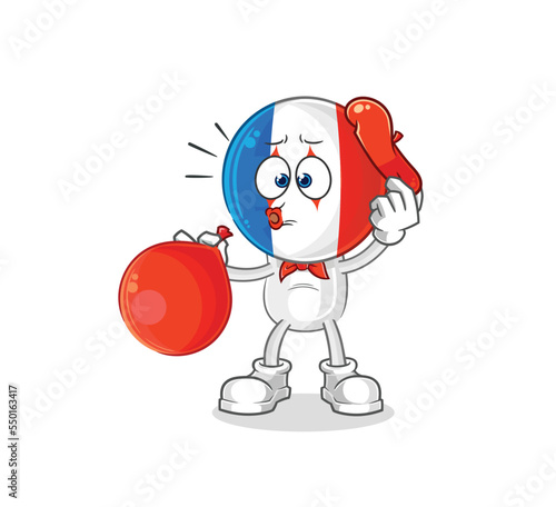 france pantomime blowing balloon. cartoon mascot vector