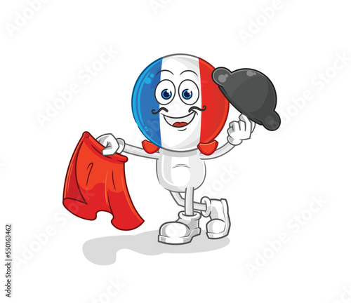 france matador with red cloth illustration. character vector