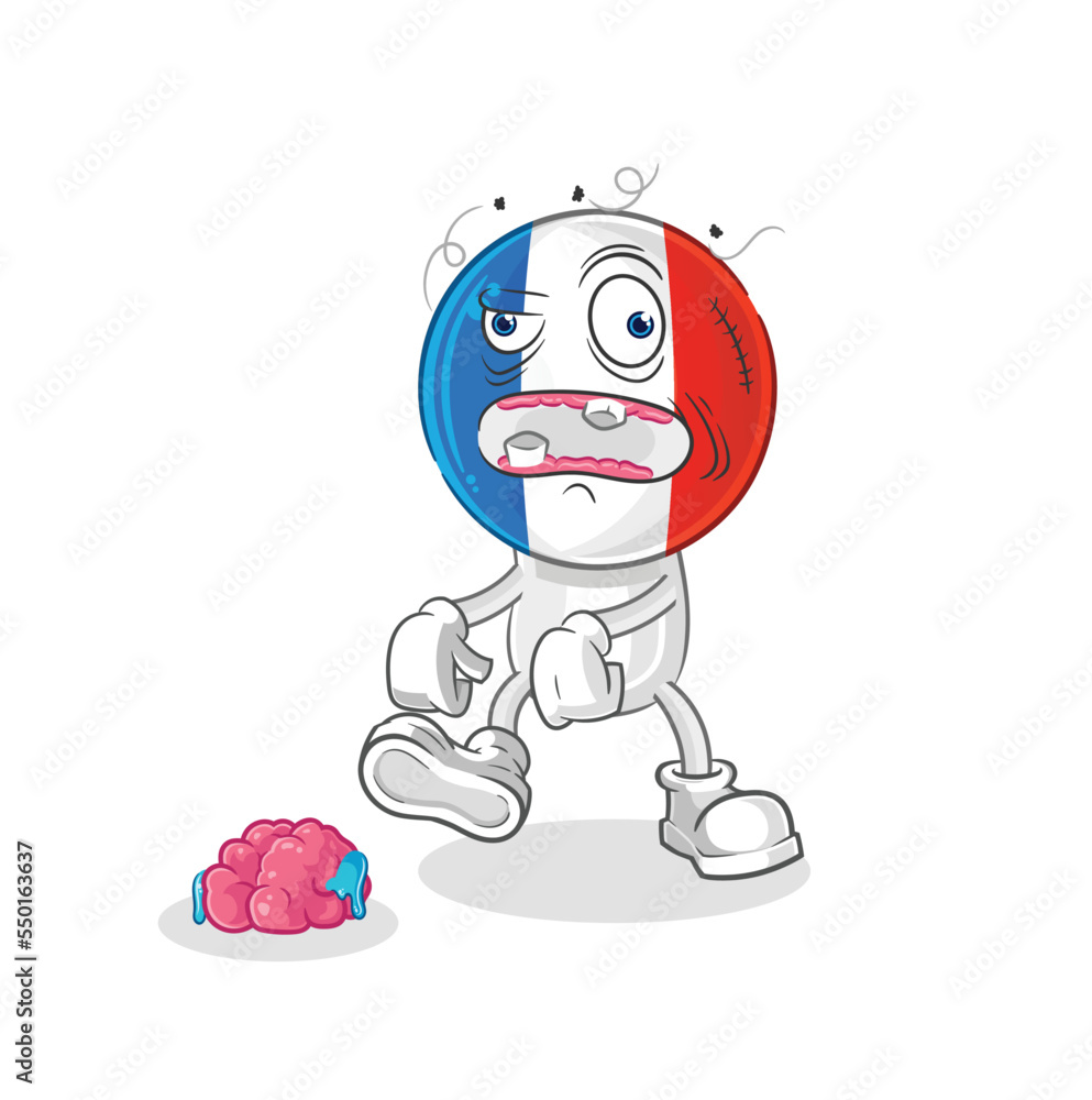 france zombie character.mascot vector france zombie character.mascot vector