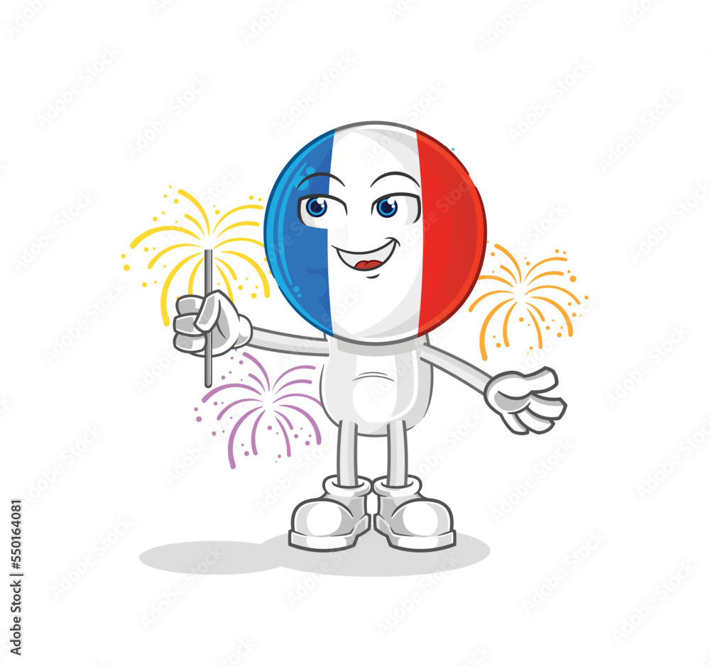 france with fireworks mascot. cartoon vector france with fireworks mascot. cartoon vector