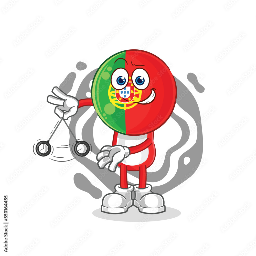portugal hypnotizing cartoon. cartoon mascot vector portugal hypnotizing cartoon. cartoon mascot vector