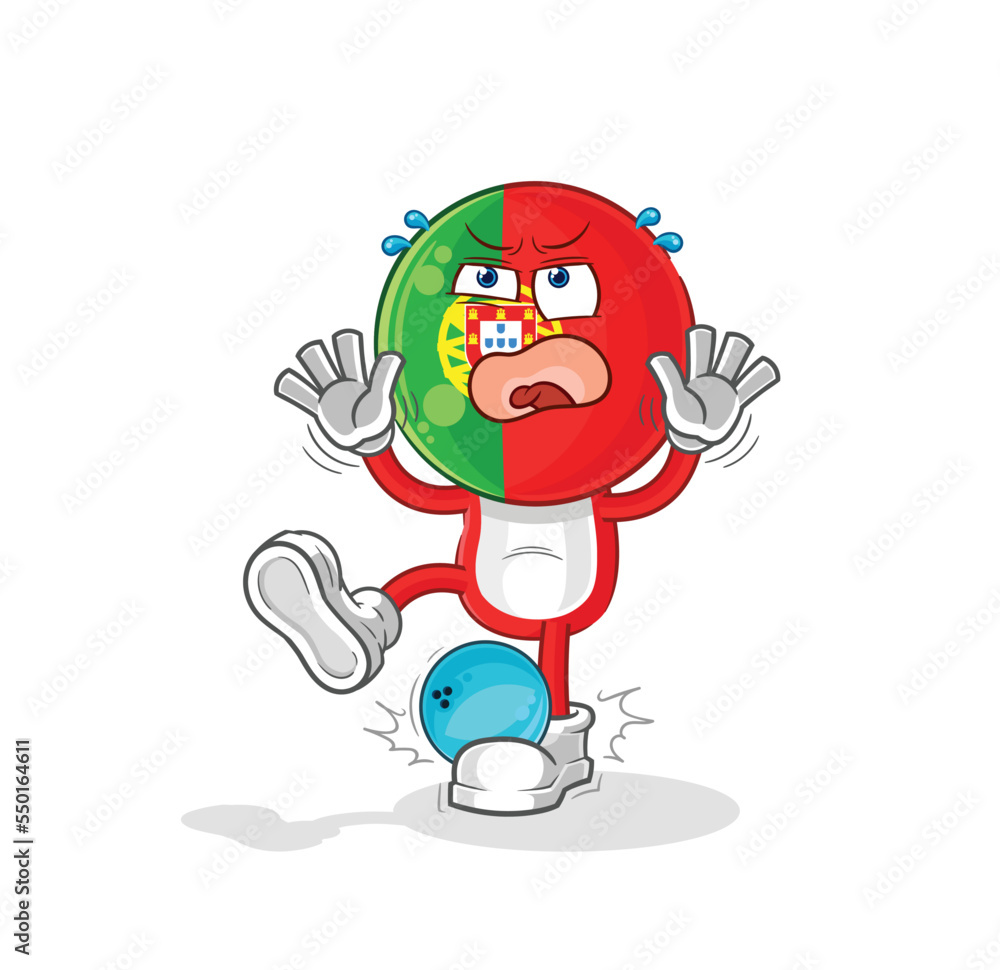 portugal hiten by bowling cartoon. cartoon mascot vector