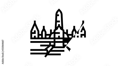 ayutthaya historical building line icon animation photo