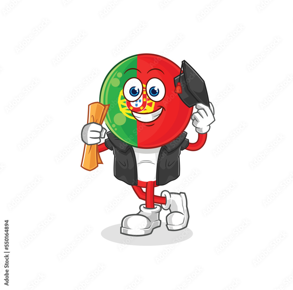 Obraz premium portugal graduation vector. cartoon character