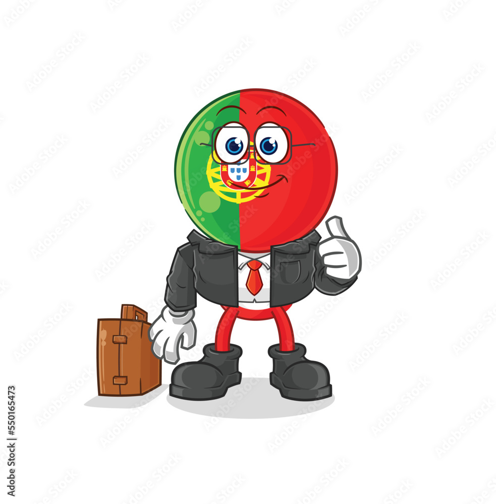 portugal office worker mascot. cartoon vector