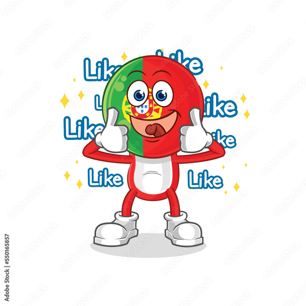 portugal give lots of likes. cartoon vector
