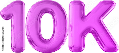 10k Follower Purple Balloon Number 3D