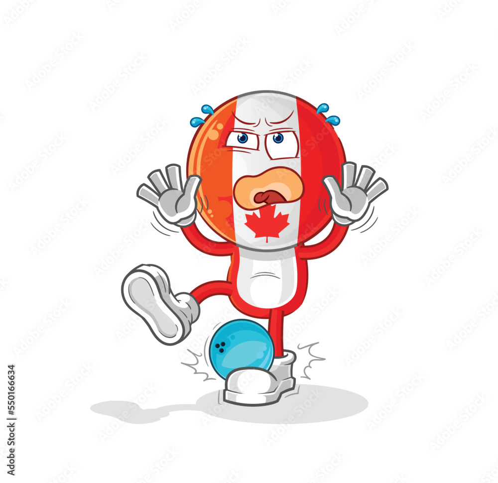 canada hiten by bowling cartoon. cartoon mascot vector canada hiten by bowling cartoon. cartoon mascot vector