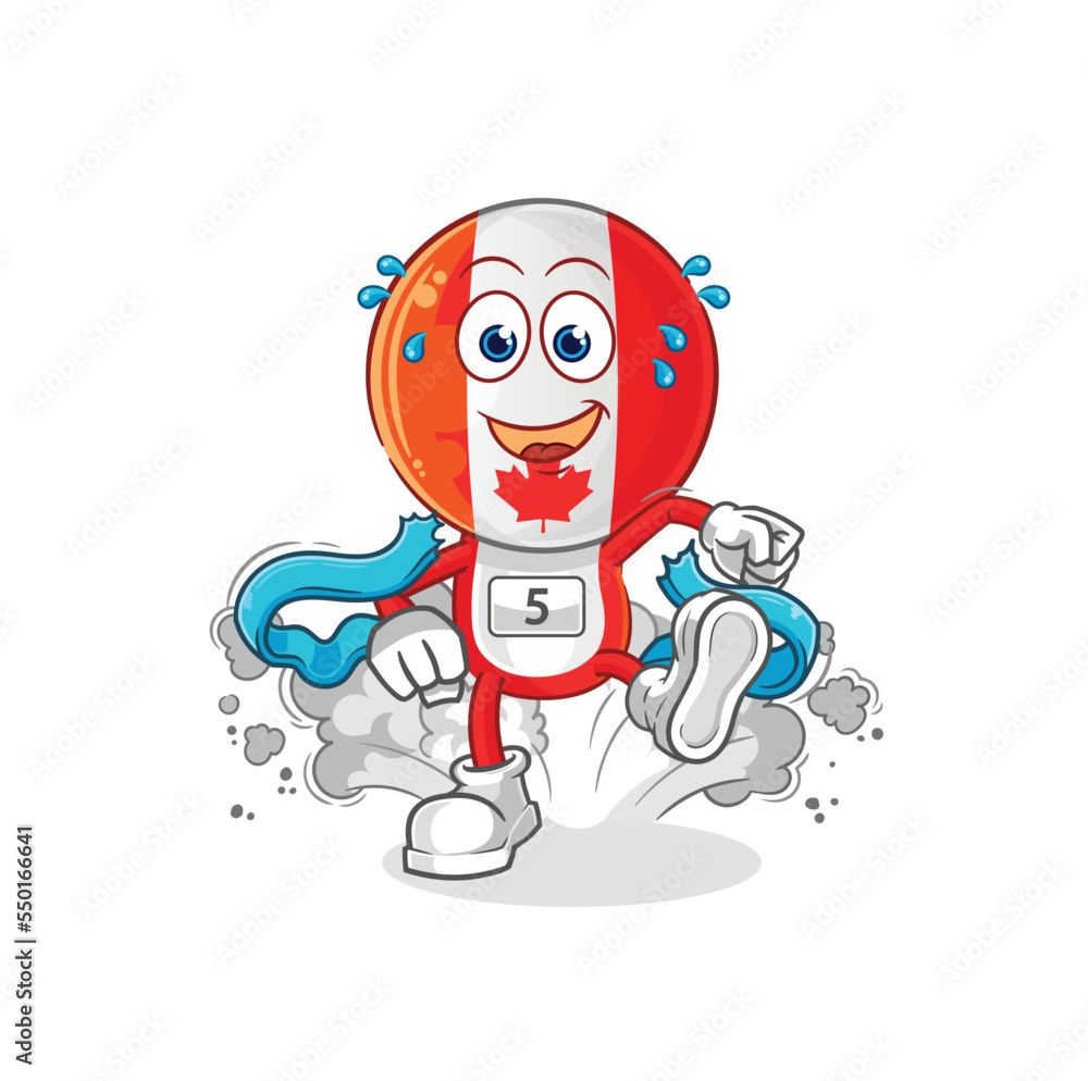 canada runner character. cartoon mascot vector canada runner character. cartoon mascot vector