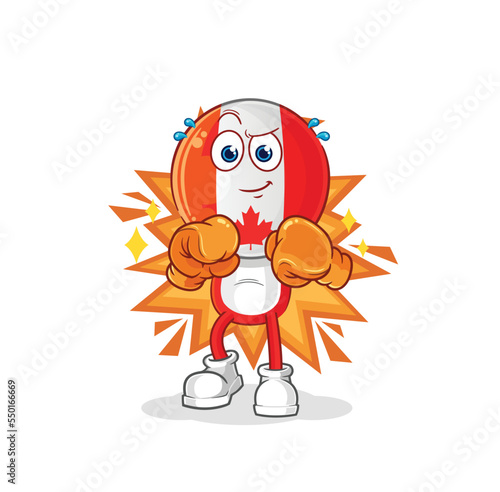 canada boxer character. cartoon mascot vector