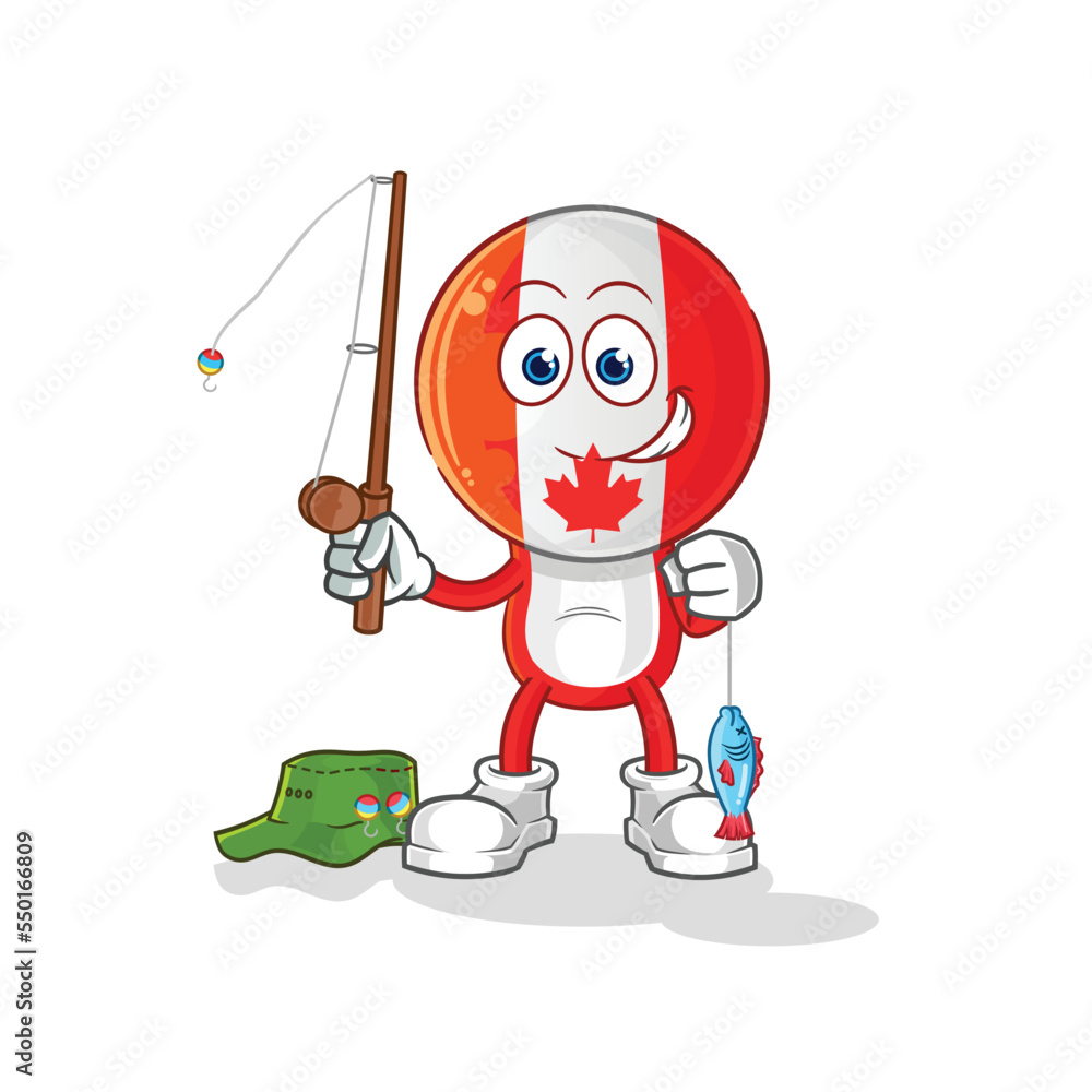 canada fisherman illustration. character vector canada fisherman illustration. character vector
