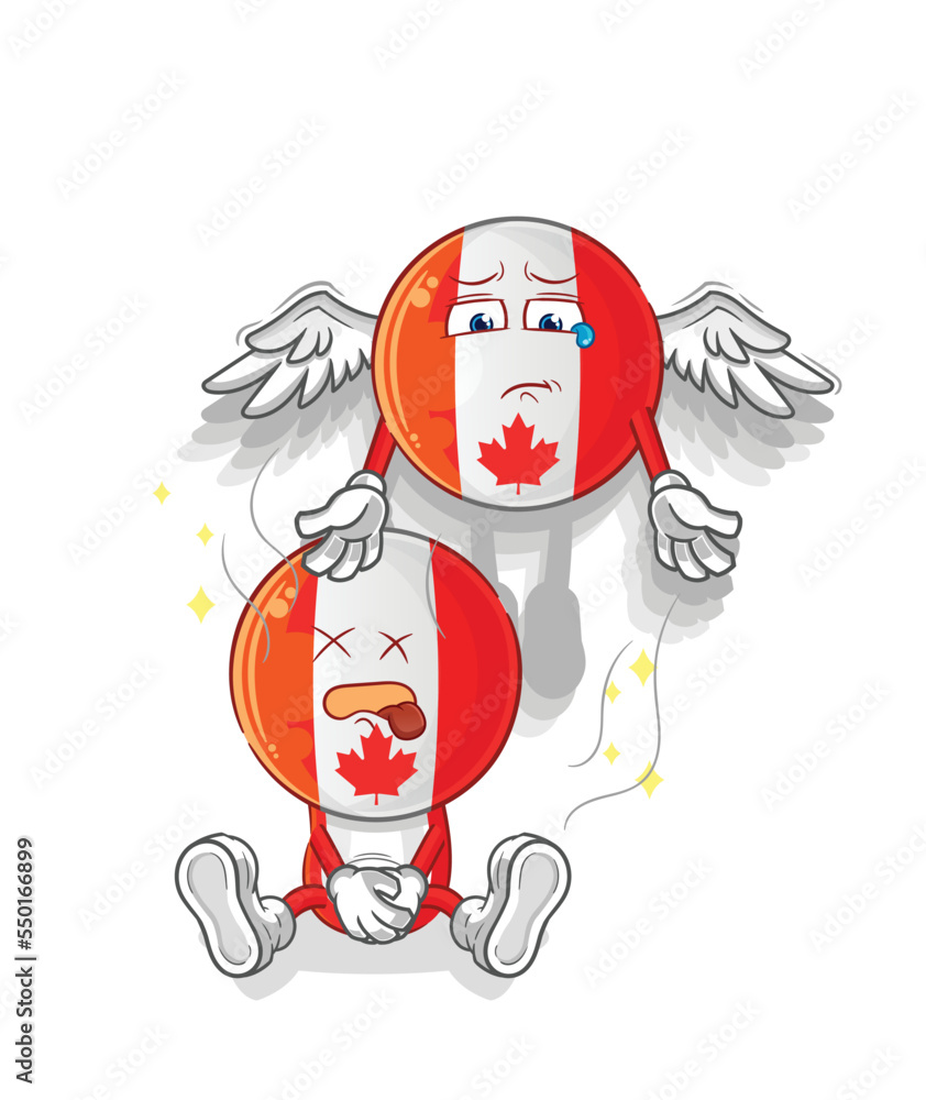 canada spirit leaves the body mascot. cartoon vector canada spirit leaves the body mascot. cartoon vector