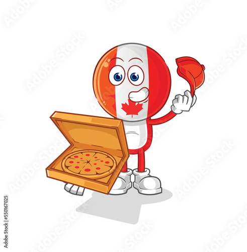 canada pizza delivery boy vector. cartoon character photo