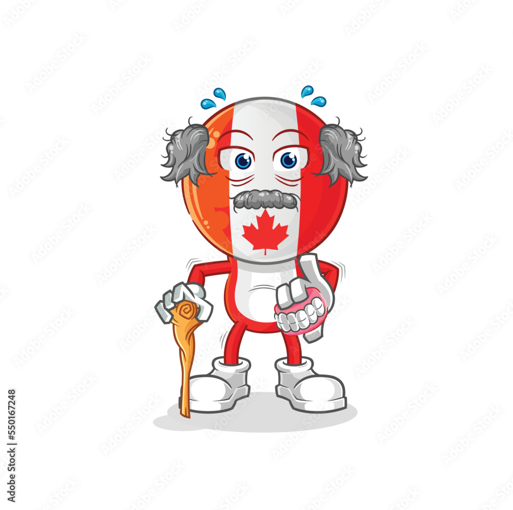 canada white haired old man. character vector canada white haired old man. character vector