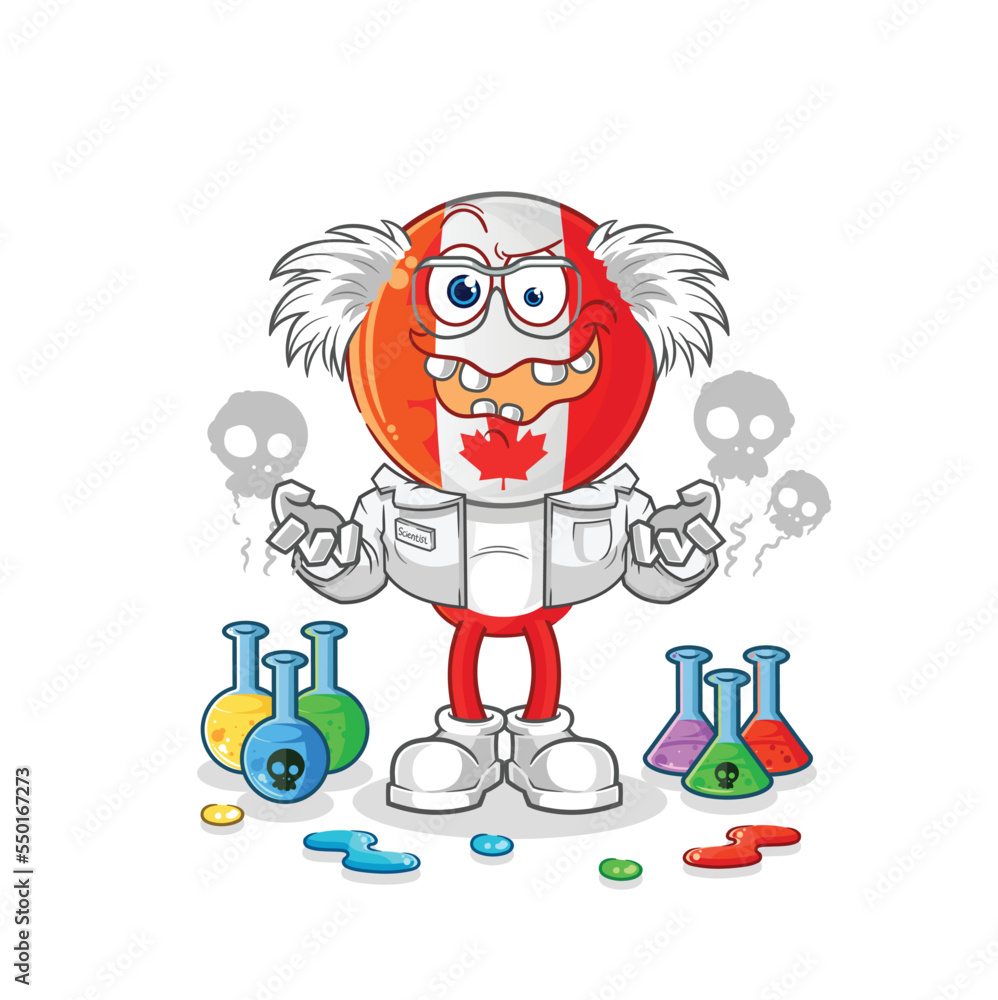 canada mad scientist illustration. character vector
