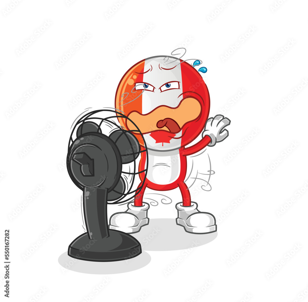 canada with the fan character. cartoon mascot vector canada with the fan character. cartoon mascot vector