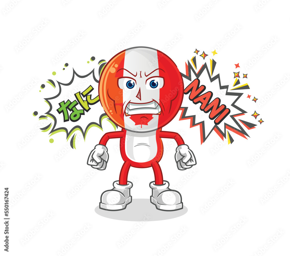 canada anime angry vector. cartoon character canada anime angry vector. cartoon character