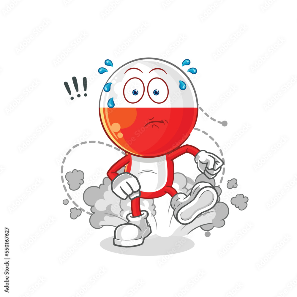poland running illustration. character vector poland running illustration. character vector
