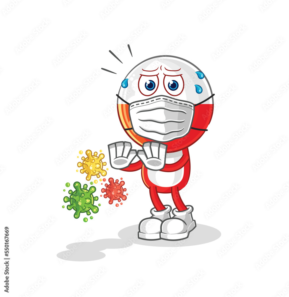 poland refuse viruses cartoon. cartoon mascot vector
