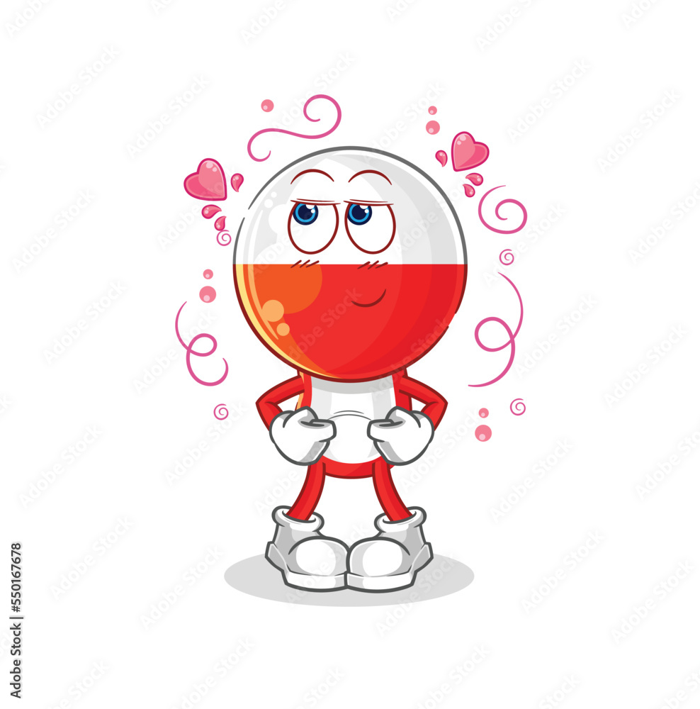 Obraz premium poland shy vector. cartoon character