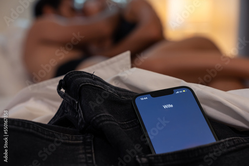 Photography Close up of mobile phone, Wife calling cheating husband at night time