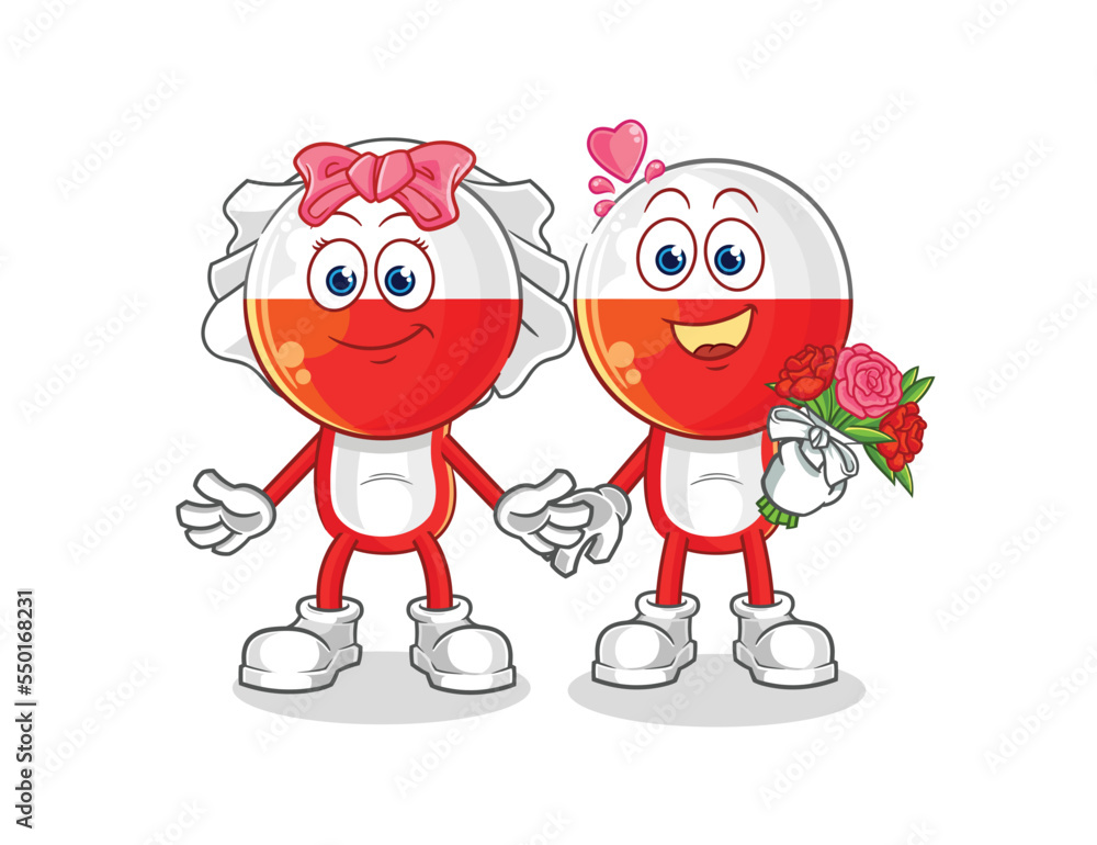 poland wedding cartoon. cartoon mascot vector